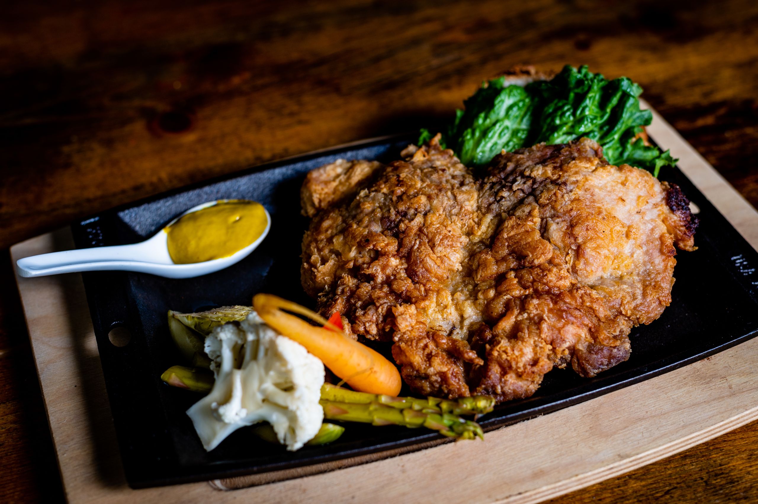 Plate of fried pork chop at Twisted Soul